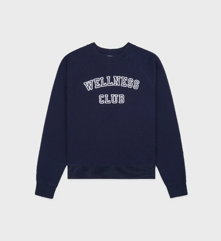 Comfortable Suits Wellness Club Soft Crewneck - Navy/White