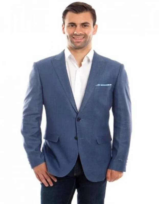 Stylish Shorts Linen Suit - Mens Summer Suits in Dusty Blue - Beach Wedding