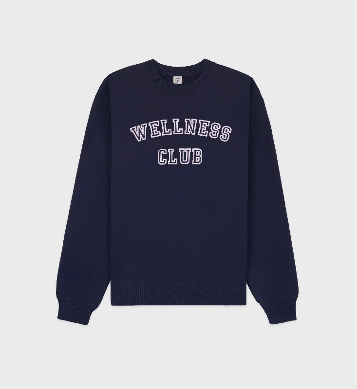 Urban Sweaters Wellness Club Crewneck - Navy/White