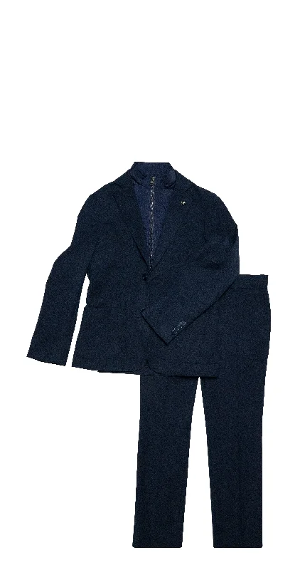 Comfortable Hoodies ST2718 NAVY STRETCH SUIT W/ VEST INSERT