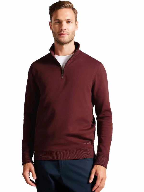 Relaxed Footwear Ted Baker | Mens Half Zip Funnel Neck Sweat - Antram