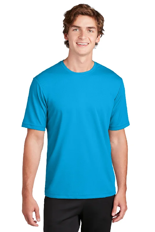 Trendy Jeans Sport-Tek Mens RacerMesh Moisture Wicking Short Sleeve Crewneck T-Shirt - Pond Blue