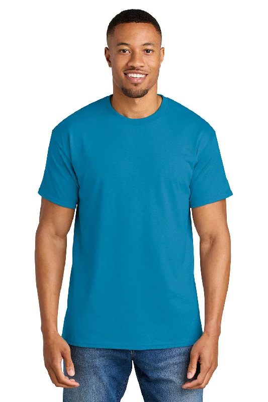 Elegant Pants Gildan Mens DryBlend Moisture Wicking Short Sleeve Crewneck T-Shirt - Sapphire Blue