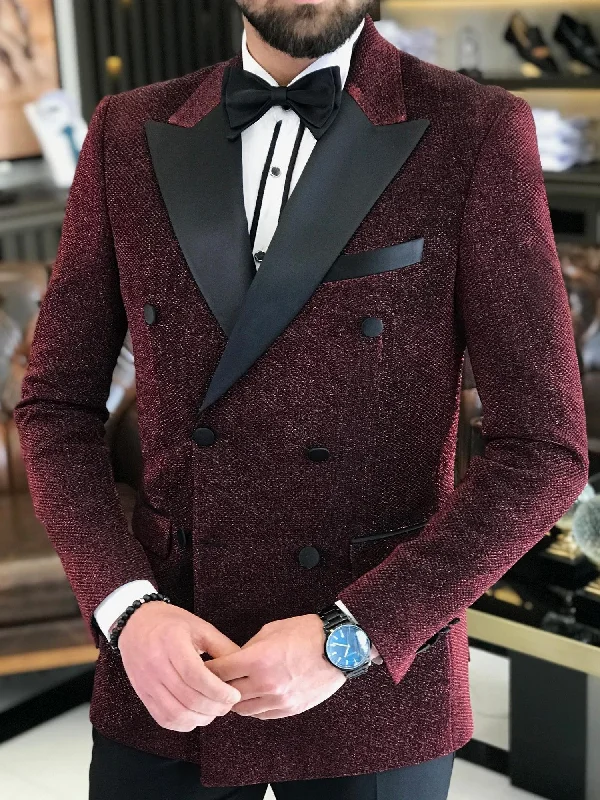 Classic Pieces Bordeaux Double Breasted Tuxedo 2-Piece