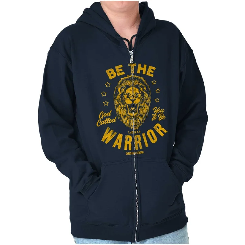 Relaxed Footwear Be the Warrior Lion Zip Hoodie