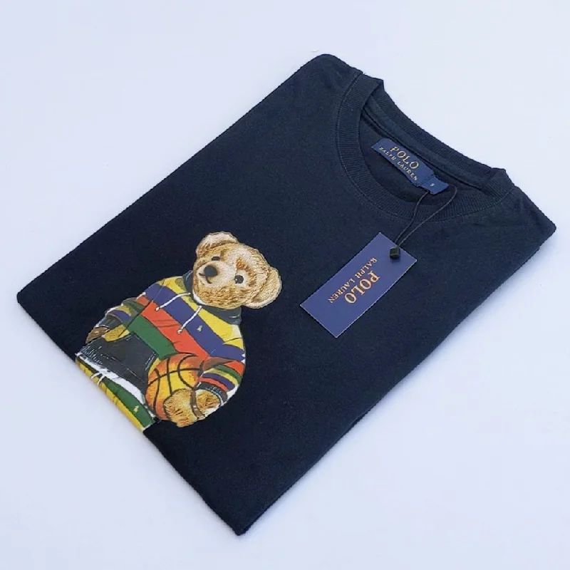 Casual Suits PL - Men 'Dark Navy' Polo Bear Printed T-Shirt PL701