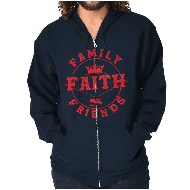 Cozy Sweaters Faith Family Friends Zip Hoodie