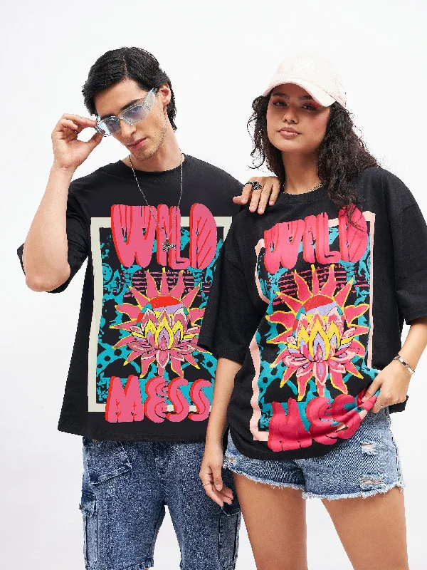 Versatile Shorts Unisex Black WILD MESS Oversized T-Shirt