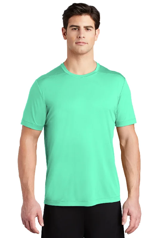 Practical Jeans Sport-Tek Mens Moisture Wicking Short Sleeve Crewneck T-Shirt - Bright Seafoam Green