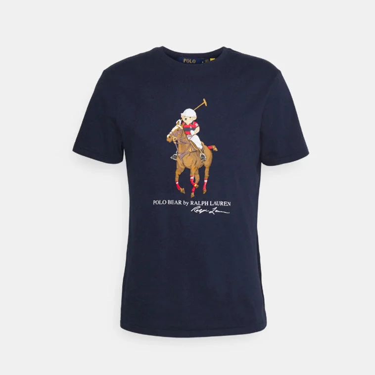 Everyday Jackets PL - Men 'Dark Navy' Equestrian Bear Printed T-Shirt PL702