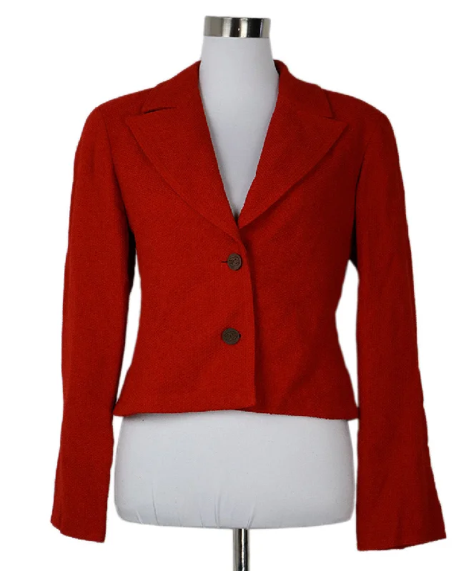 Comfortable Wardrobe Chanel Fall 1998 Red Wool Blazer sz 6