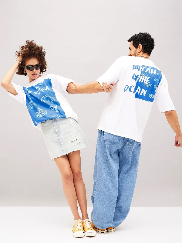 Practical Jeans Unisex White OCEAN Oversized T-Shirt