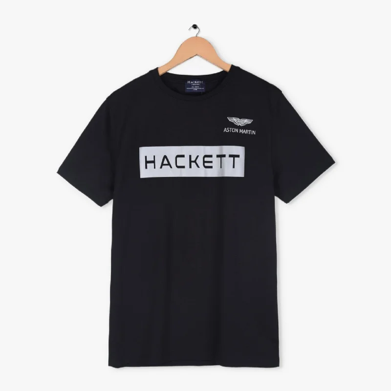 Relaxed Tops HC - Men 'Black' Hackett Printed Logo T-Shirt HC793