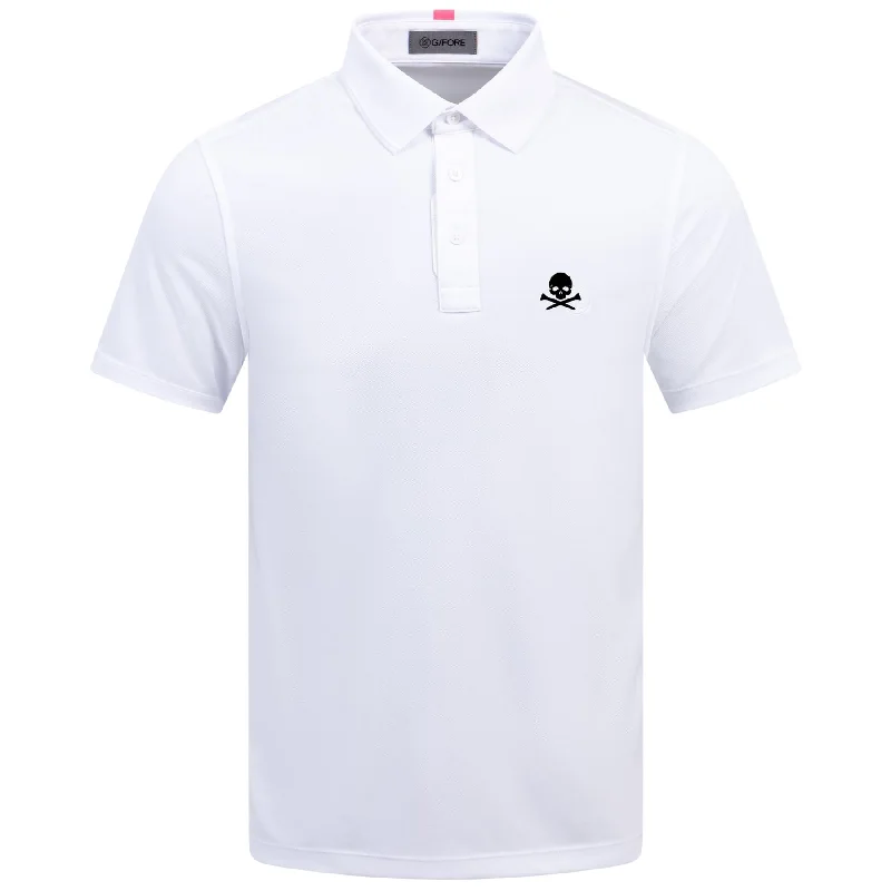 Smart Jeans x TRENDYGOLF Essential 3.0 Tech Pique Skull & Tees Logo Polo Snow - SS25