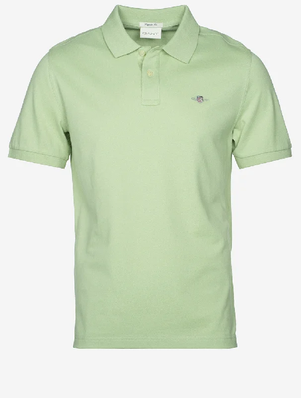 Cool Outerwear Regular Shield Shirt Sleeve Pique Polo Apple Green