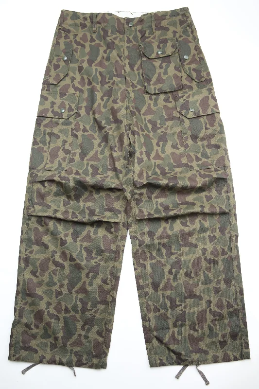 Stylish Casuals Engineered Garments X Totem FU Over Pants - Olive Camo 6.5oz Flat Twill