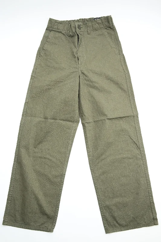 Classic Outerwear orSlow WIDE FIT FRENCH WORK PANTS (UNISEX) - Army Green