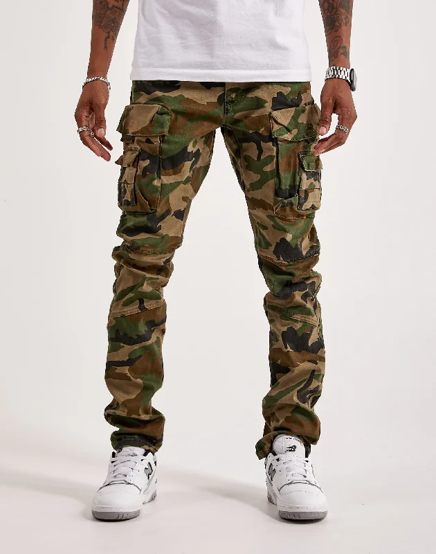 Basic Hoodies Smoke Rise Twill Slim Tapered Cargo Pants