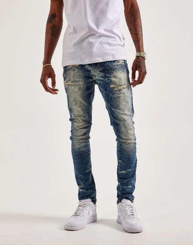 Casual Suits Smoke Rise Slim Wave Effect Jeans