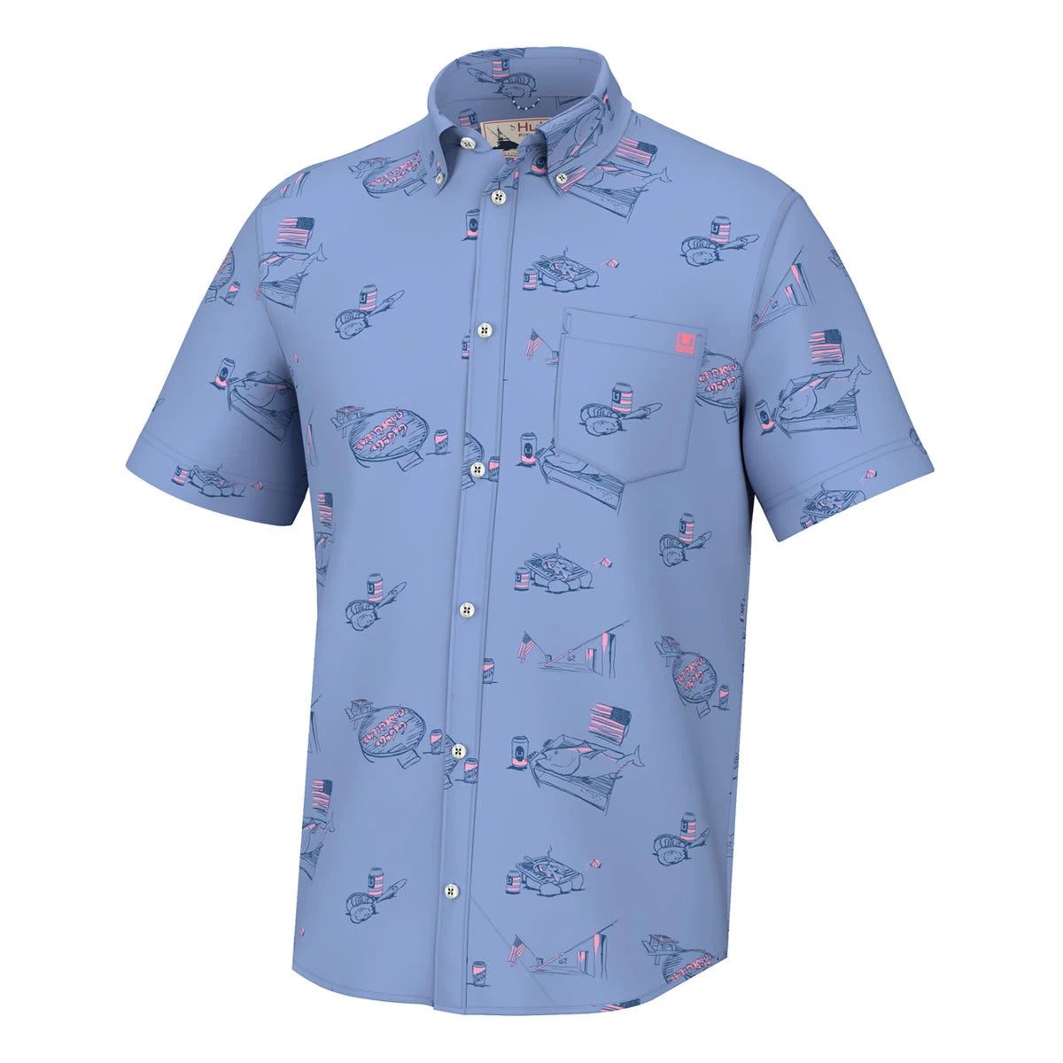 Everyday Jackets Huk Americookin Kona Short Sleeve Sport Shirt - Quiet Harbor