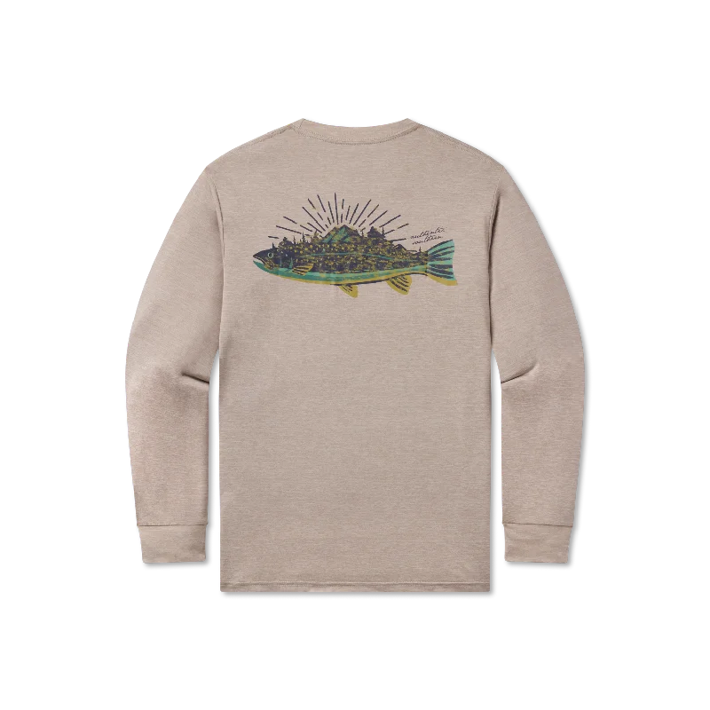 Comfy Shirts FieldTec™ Heathered Performance Tee - Speckled Sunset - Long Sleeve