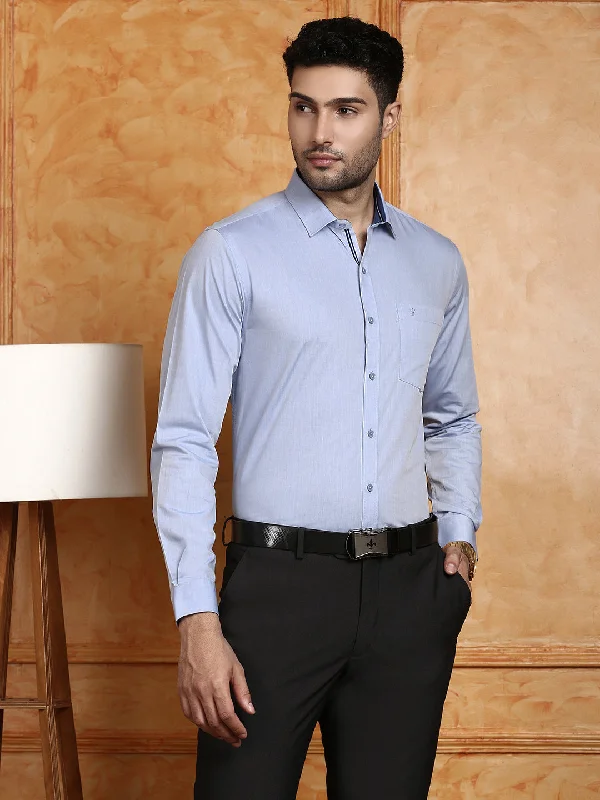 Smart Tops Men 100% Cotton Shirt Blue G119