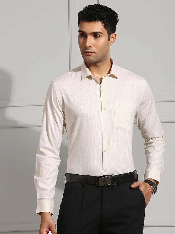 Urban Shirts Men 100% Cotton Shirt Cream CL2 GT36