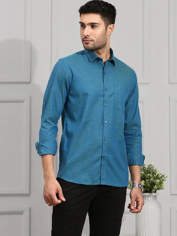 Bold Shirts Men 100% Cotton Shirt Dark Blue CL2 GT29