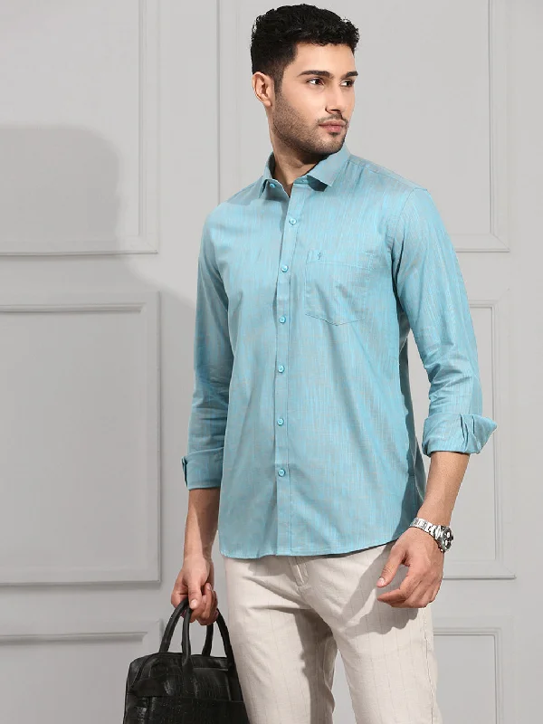 Casual Suits Men 100% Cotton Shirt Light Blue CL2 GT24