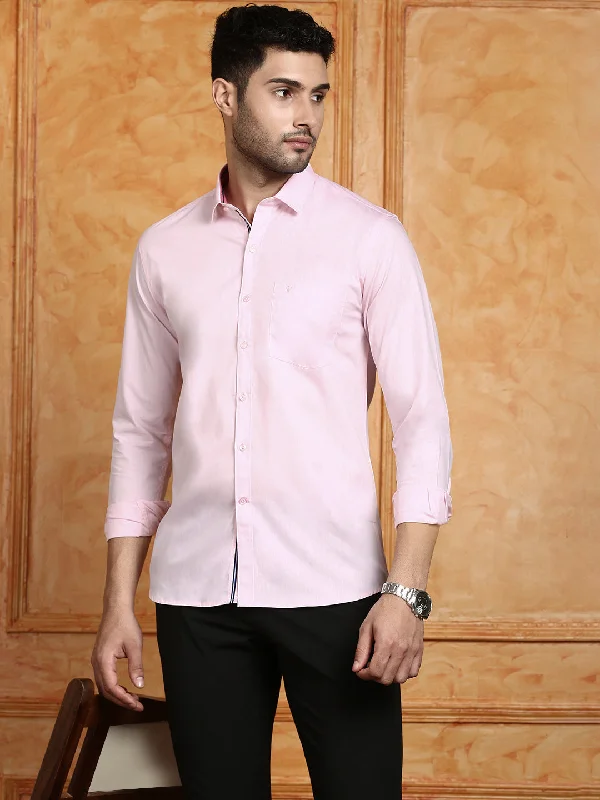 Everyday Jackets Men 100% Cotton Shirt Light Pink G115