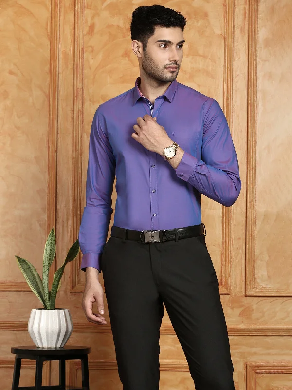 Active Gear Men 100% Cotton Shirt Violet G104