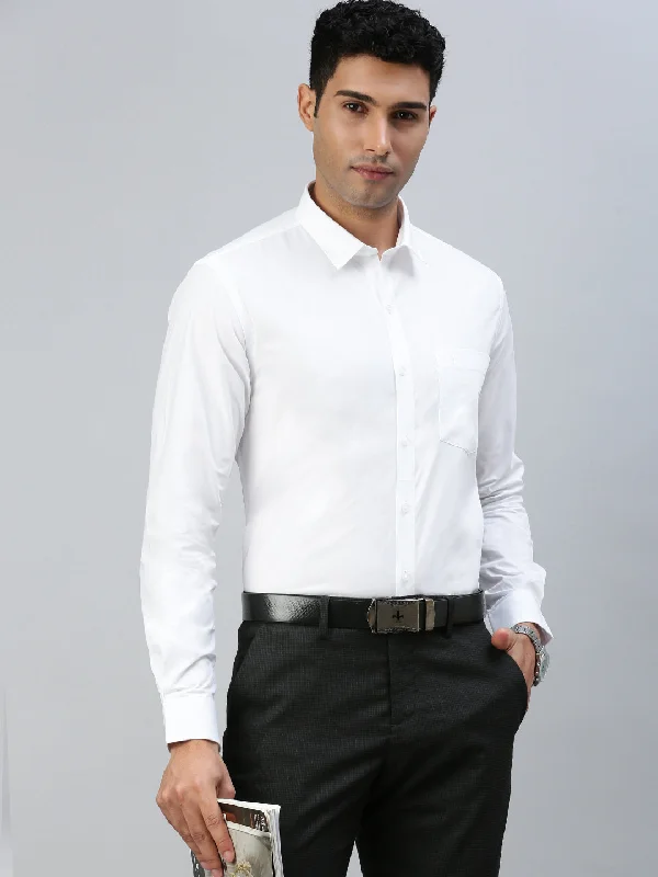 Casual Looks Men 100% Cotton White Shirt Breeze Cotton