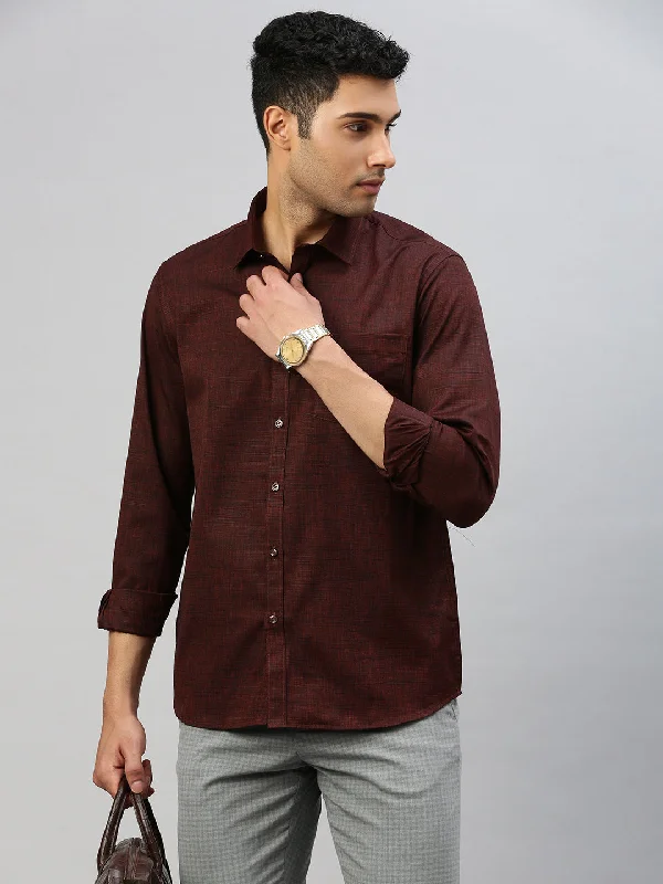 Minimal Tops Men Cotton Blend Shirt Brown T33 TI3