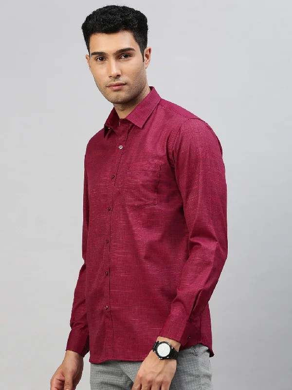 Casual Trends Men Cotton Blend Shirt Purple T33 TI7