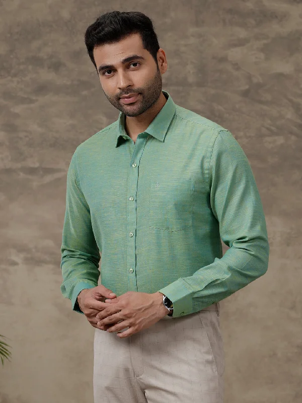 Smart Outfits Men Cotton Rich Shirt Green T28 TD8