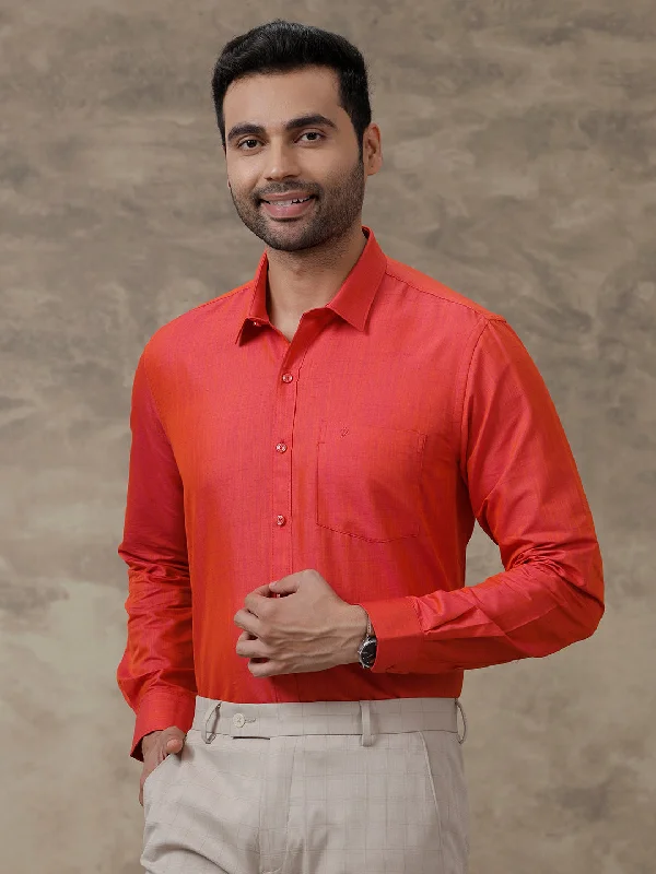 Versatile Jeans Men Cotton Rich Full Sleeves Shirt Red T20 CR4