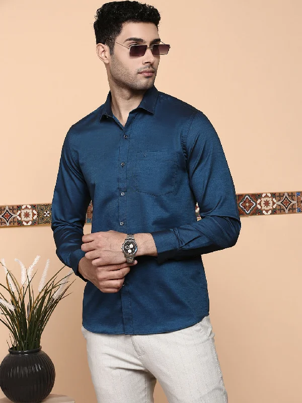 Smart Accessories Men Premium Cotton Shirt Navy EL GP6