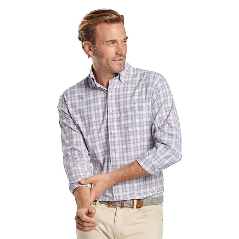 Stylish Casuals Peter Millar Watson Performance Poplin Sport Shirt - Galaxy