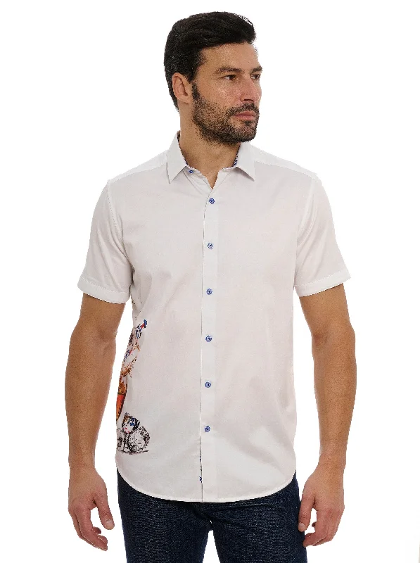 Smart Outfits Robert Graham Ice & Dice Short Sleeve Classic Fit Sport Shirt - White