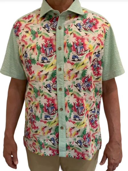 Warm Outerwear Stock Tequila Short Sleeve Sport Shirt - Multi