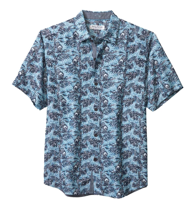 Comfortable Suits Tommy Bahama IslandZone Coconut Point Capuchin Vines Camp Shirt - Pool Tile