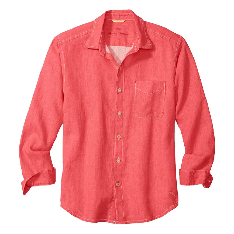 Smart Tops Tommy Bahama Sea Glass Breezer Linen Long Sleeve Shirt - Dubarry Coral