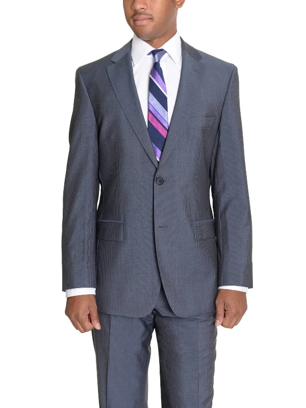 Urban Accessories Hugo Boss Paolini1/Movio1 Blue Gray Striped Two Button Wool Suit