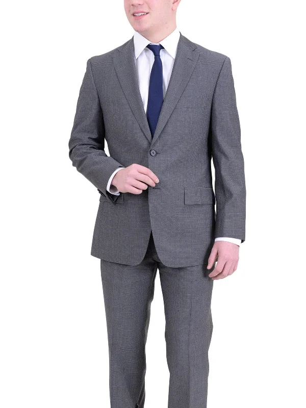 Functional Tops Hugo Boss Paolini1/movio1 Classic Fit Gray Plaid Two Button Wool Suit