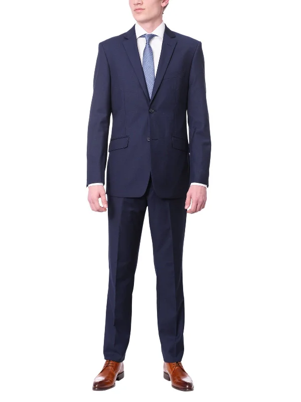 Casual Sneakers Mens Raphael Slim Fit Wool-touch Solid Blue 2 Button 2 Piece Suit Jacket & Pants