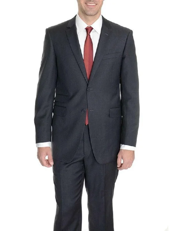 Sporty Bottoms Raphael Regular Fit Charcoal Gray Two Button Wool Suit