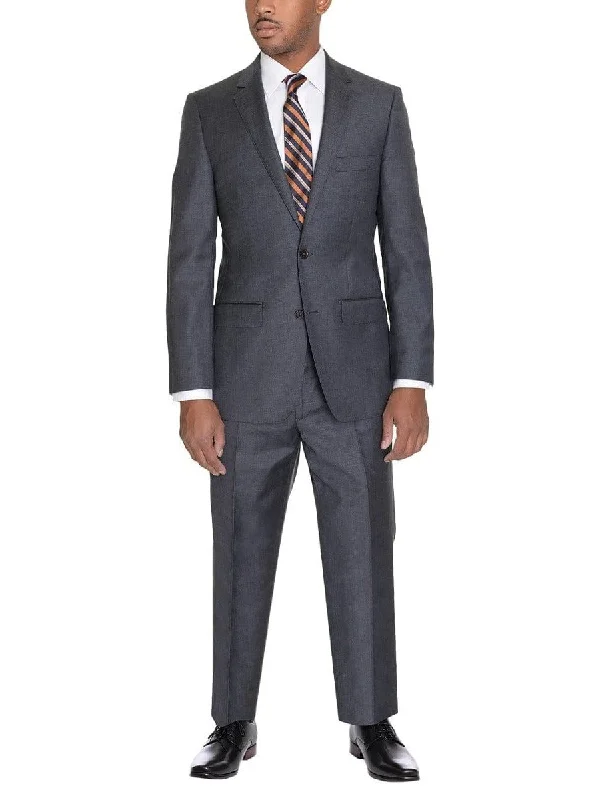 Comfortable Suits Zanetti Classic Fit Solid Charcoal Gray Two Button Super 110's Wool Suit